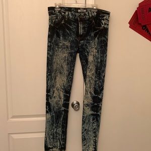 Blue with white wash grunge look to them. Barley worn only used 2x max